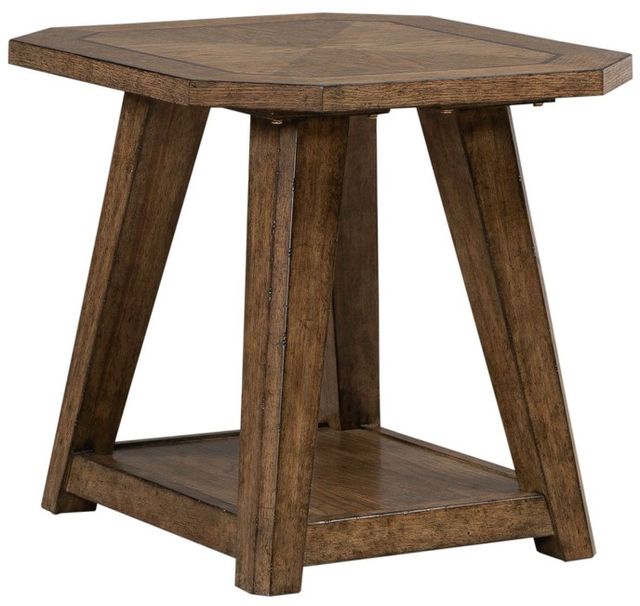 Liberty Furniture Carolina Park Amber Brown Octagonal End Table-0