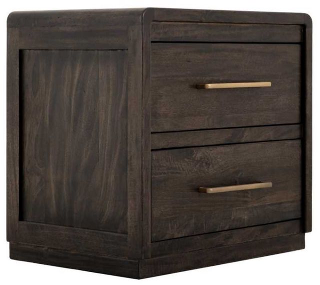 International Furniture Direct Dark Mezquite Black Nightstand-0