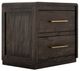 International Furniture Direct Dark Mezquite Black Nightstand-0