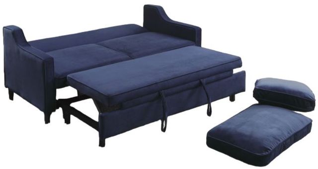 Homelegance® Adelia Navy Convertible Studio Sofa with Pull-Out Bed-4