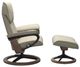 Stressless® by Ekornes® Customizable Admiral Medium Signature Base Manual Recliner and Ottoman-1