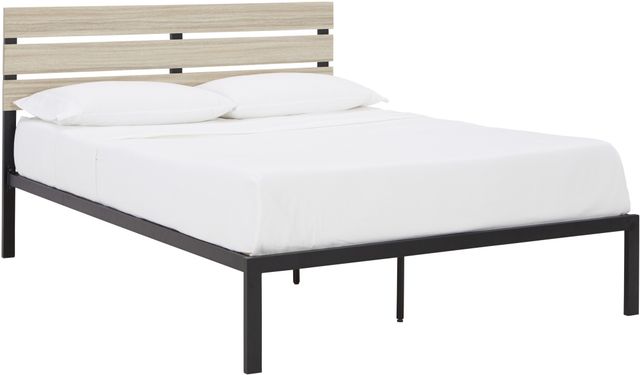 Signature Design by Ashley® Waylowe Natural/Black King Platform Bed-1
