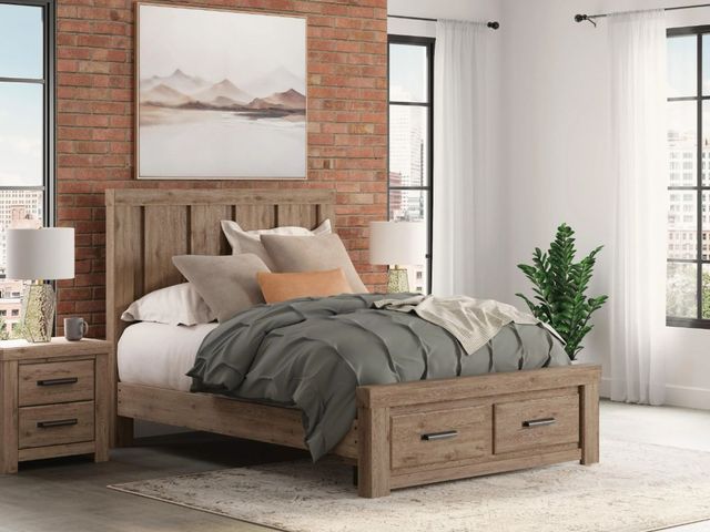 Signature Design by Ashley® Oliandon 4-Piece Light Brown King Storage Panel Bedroom Set-1