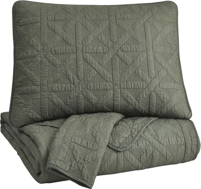 Signature Design by Ashley® Guslea Dark Olive Green King Coverlet Set-0