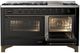 Ilve® Majestic III 60" Glossy Black Pro Style Dual Fuel Natural Gas Range with Triple Glass Door and Burnished Trim-3