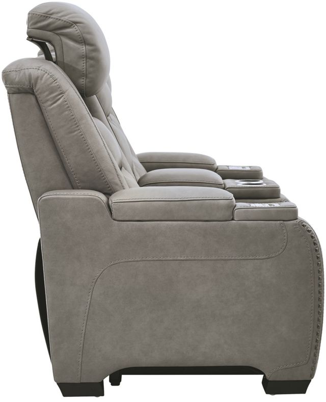 Signature Design by Ashley® The Man-Den Gray Power Reclining Loveseat with Adjustable Headrest-2