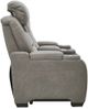 Signature Design by Ashley® The Man-Den Gray Power Reclining Loveseat with Adjustable Headrest-2