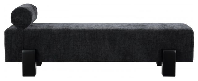 Meridian Furniture Edison Black Chenille Fabric Bench-1