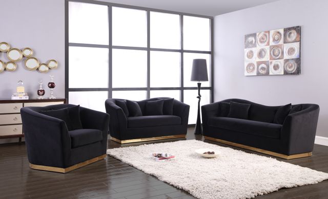 Meridian Furniture Arabella Black Velvet Chair-3