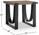 Magnussen Home® Bowden Rustic Honey End Table with Black Metal Base-2