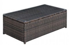 Furniture of America® Ilona Glass Top Outdoor Coffee Table with Brown Base 
