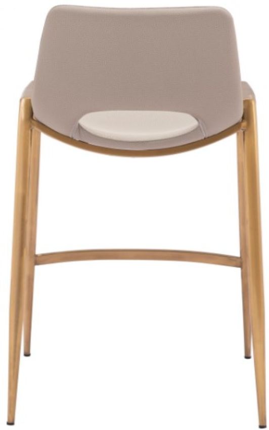 Zuo® Modern Desi Beige/Gold Counter Stool-3