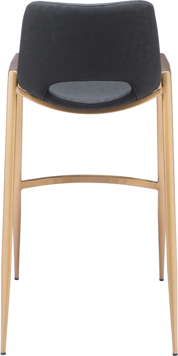Zuo® Modern Desi Black/Gold Barstool Chair-3