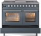 Ilve® Professional Plus II 40" Blue Grey Pro Style Dual Fuel Range-4