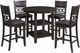 Elements International Amherst 5-Piece Black/Walnut Counter Dining Set-0