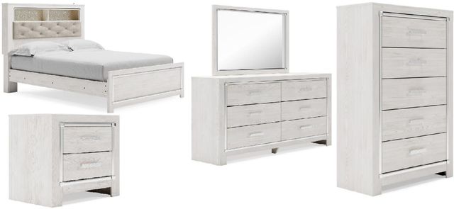 Signature Design by Ashley® Altyra 5-Piece White King Panel Bookcase Bed Set-0
