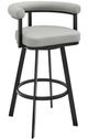 Armen Living Magnolia Light Grey/Matte Black 26'' Counter Stool-0