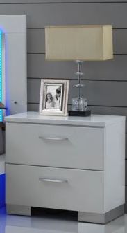 Sapphire high gloss white laminate queen platform bed hotsell