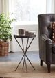 Hammary® West End Brown Top Round Chairside Table with Silver Base-1