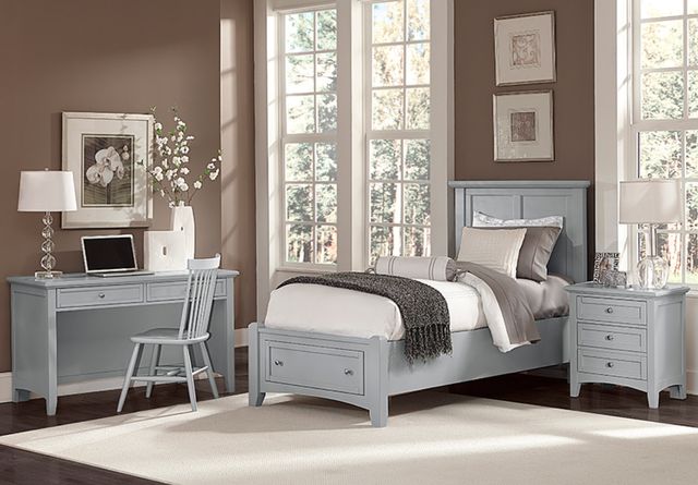 Vaughan-Bassett Bonanza Gray Twin Mansion Panel Storage Bed-1