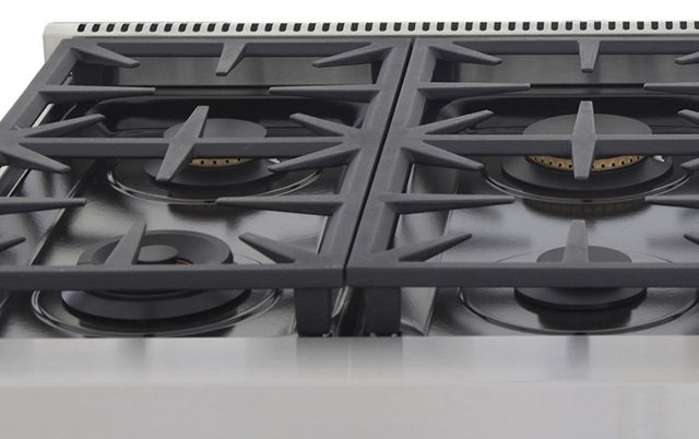 Kucht Professional KFX Series 36" Stainless Steel Natural Gas Range Top with Tuxedo Black Knobs-1