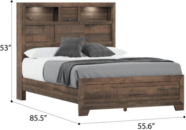 Emerald Home Peyton Brown Full Bookcase Bed-2