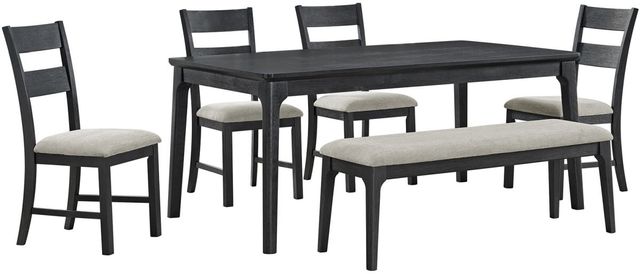 Elements International Garcia 6-Piece Black Dining Set-0