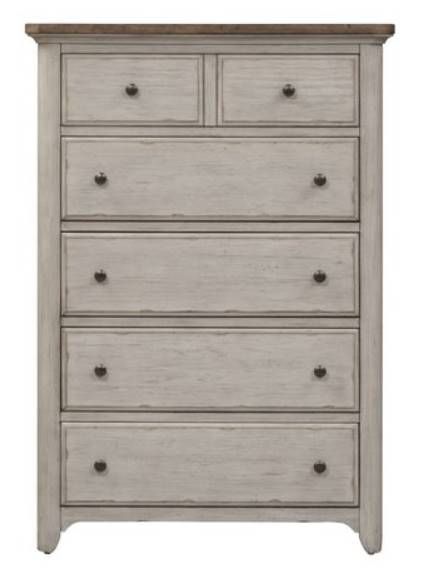 Liberty Furniture Farmhouse Reimagined 5-Piece Antique White Queen Panel Bed Set-3