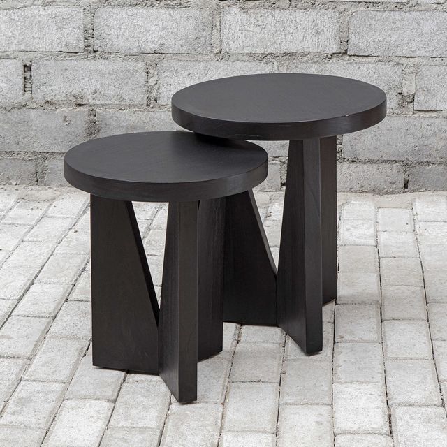 Uttermost® Nadette 2-Piece Dark Espresso Nesting Table Set-1