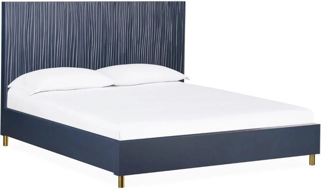 Modus Furniture Argento Navy Blue California King Panel Bed-0