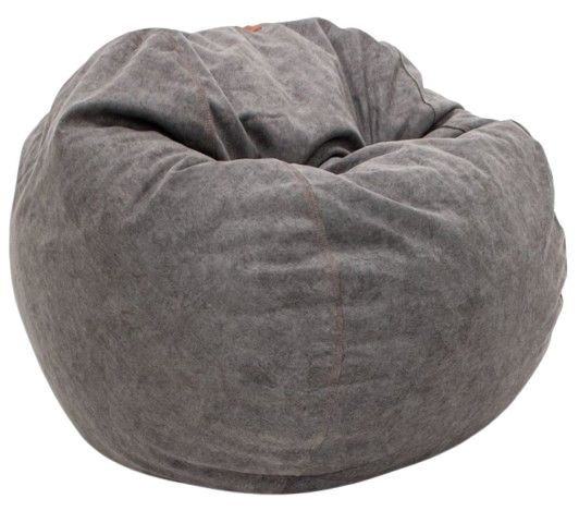 CordaRoy's® Gray Sueded Denim Full Bean Bag-0