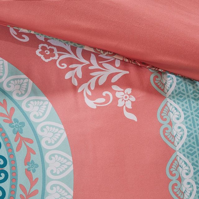 Olliix by Intelligent Design Loretta Coral Queen Comforter and Sheet Set-4
