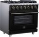 FORNO® Massimo Series Alta Qualita 36" Black Pro Style Gas Range-1
