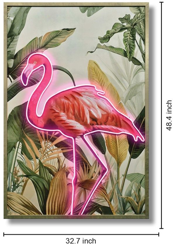 Classy Living Radiant Flamingo Tropical Artwork Neon Sign-1