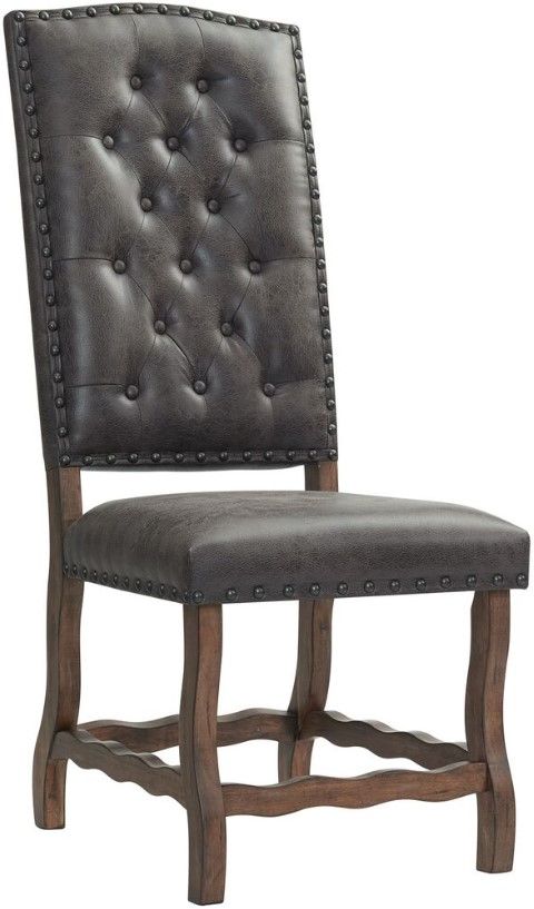 Elements International Gramercy 7-Piece Chocolate/Weathered Brown Curved Leg Dining Set-3