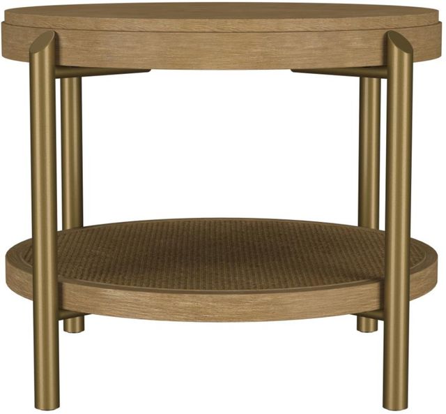 Coaster® Arini Sand Wash End Table with Aged Brass Base-1