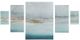 Olliix by Madison Park Glistening Gold Marble 5 Piece Blue/Sand Gel Coat Canvas with Gold Foil Set-0