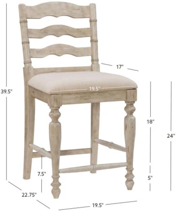 Linon Marino White Wash Counter Stool-2