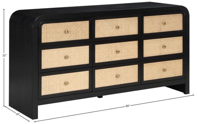 Meridian Furniture Siena Black/Natural Dresser-2