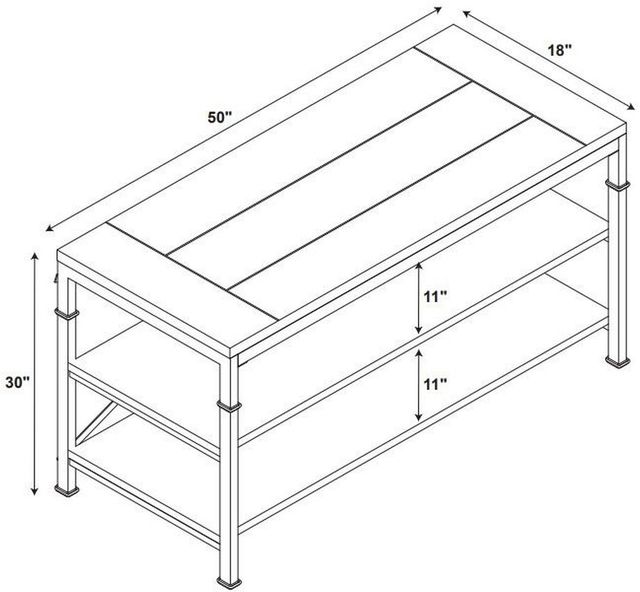 Linon Austin Brown TV Stand with Black Base-2