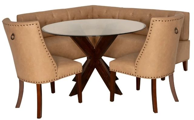 Powell® Auden 4-Piece Espresso/Tan Round Dining Set-3