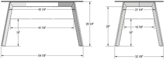 Amisco Customizable Lidya 54" Rectangular Dining Table with 0.5" Clear Glass Top-2
