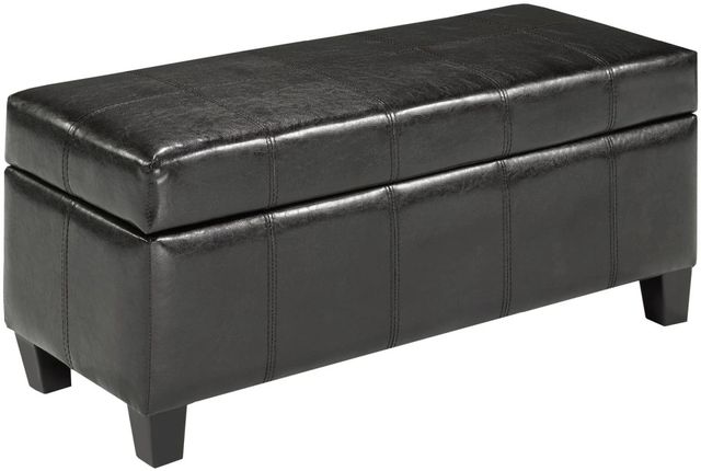Brassex Inc. Espresso Storage Ottoman-0