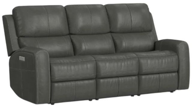 Flexsteel® Linden Charcoal Power Reclining Sofa with Power Headrests and Lumbar-0