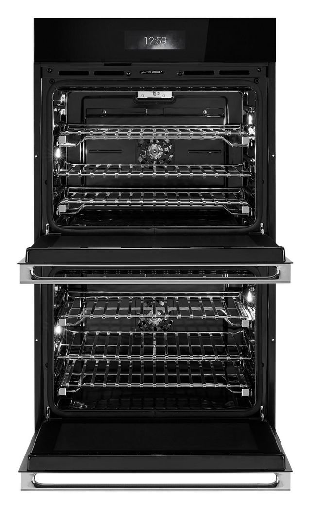 Jennair® NOIR™ 30" Stainless Steel Double Electric Wall Oven with MultiMode® True Convection with Smooth Glide Flat-Tine Racks-1
