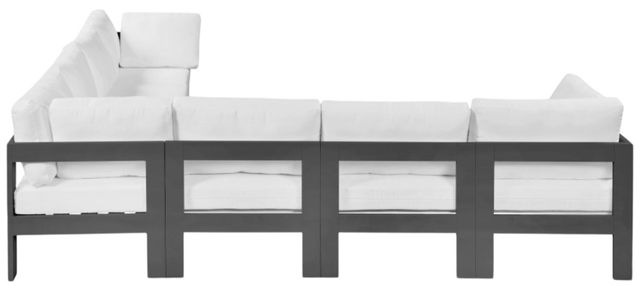 Meridian Furniture Nizuc 7-Piece Dark Gray/White Aluminum/Fabric 120" Outdoor Patio Modular Sectional-3
