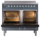 Ilve® Nostalgie II Noblesse 40'' Blue Gray Pro Style Induction Range with Chrome Trim-2