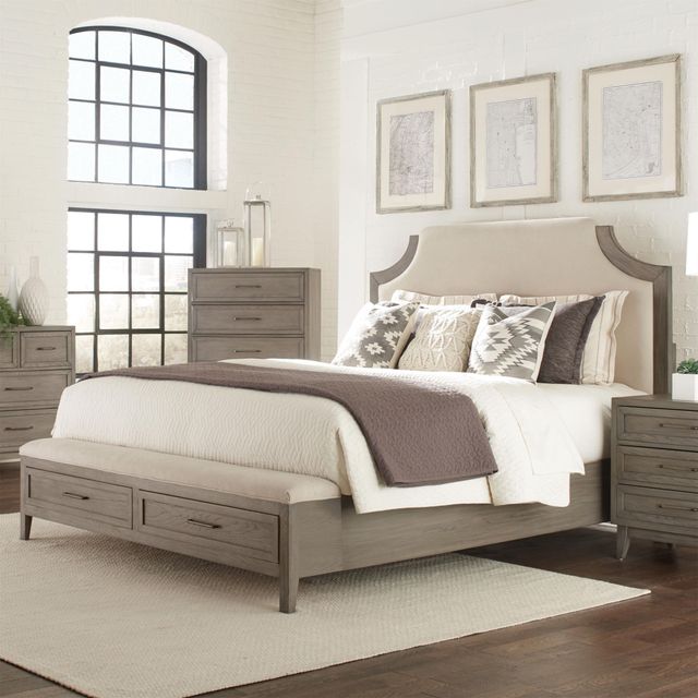 Riverside Furniture Vogue Queen Upholstered Storage Bed-1
