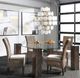 Harp & Finial® Isla Gold/White Frosted Glass Disks Chandelier-1