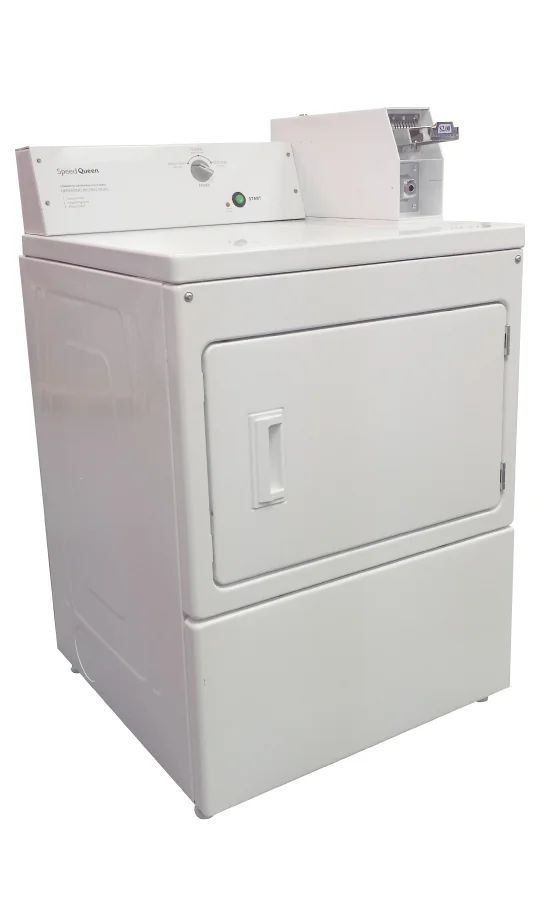 Speed Queen Commercial 7.4 Cu. Ft. Coin-Equipped Electric Dryer - White-0